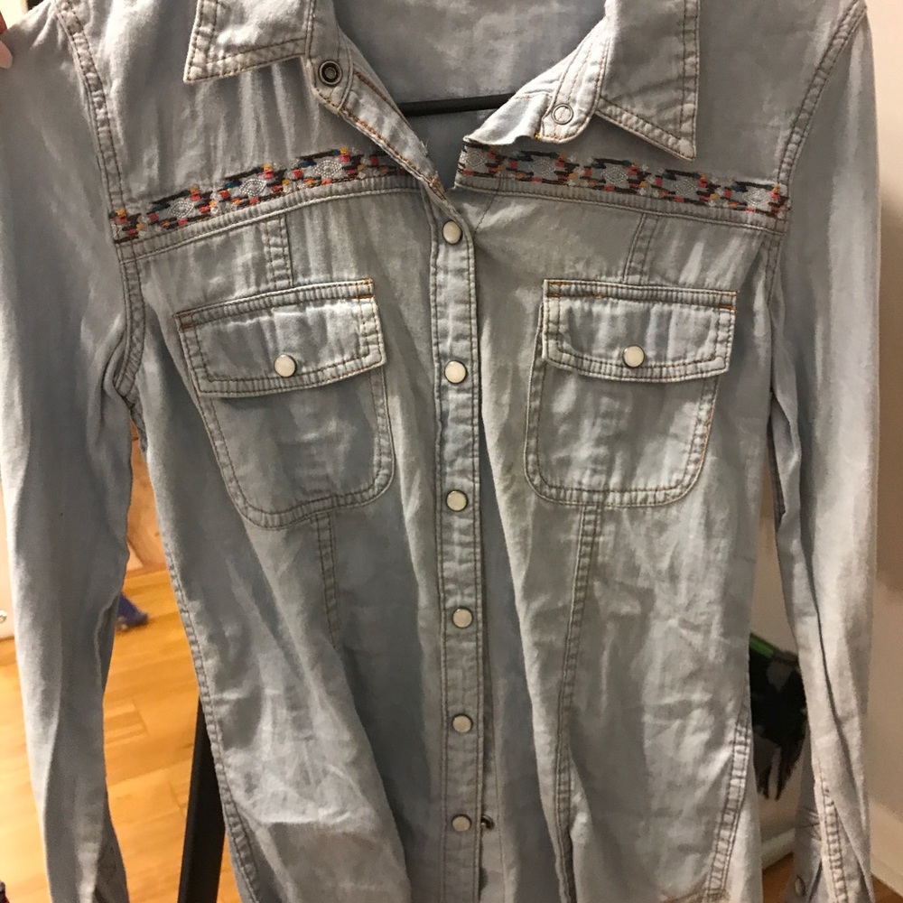 Roxy denim button down size xs